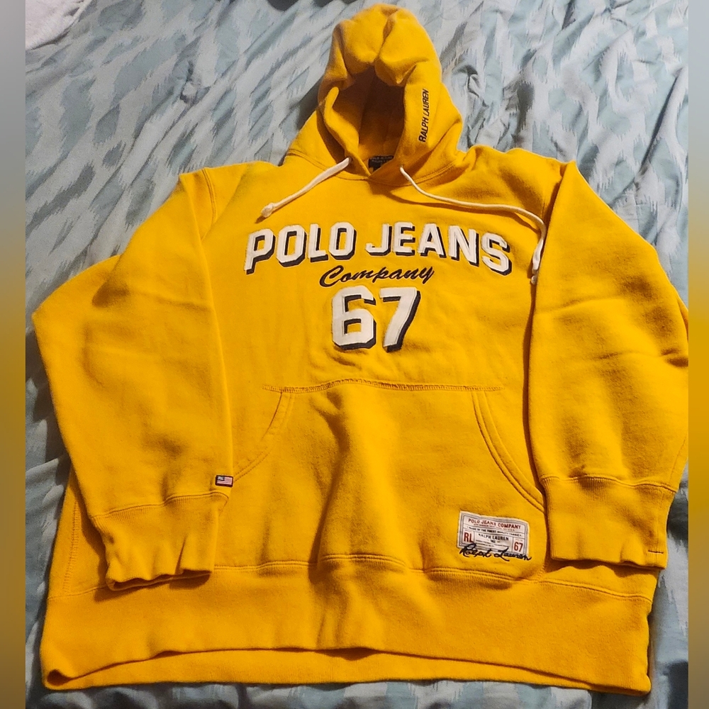 Polo Jeans Ralph Lauren Men’s Medium‎ Yellow Hoodie